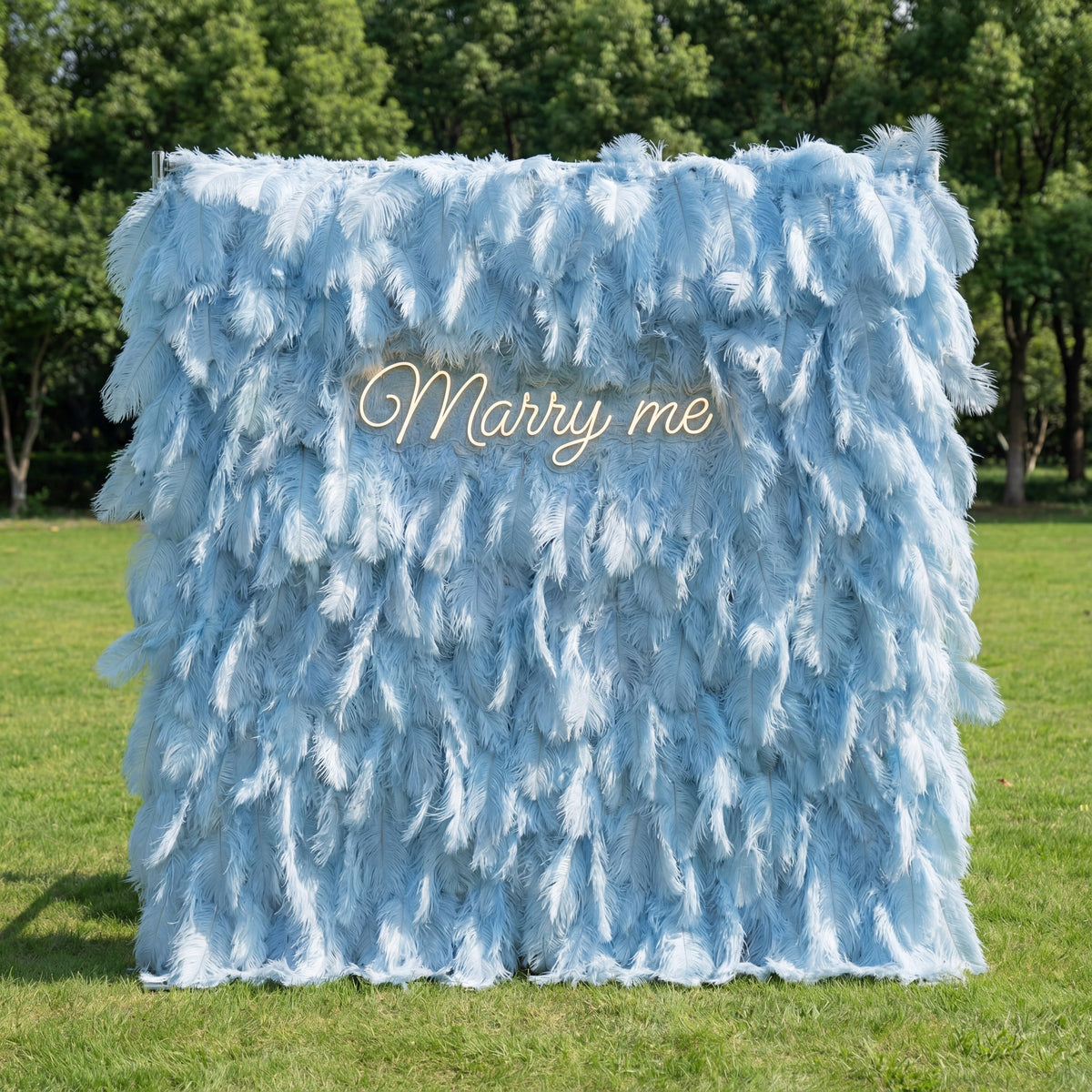 ValarFlowers Light Blue Feather Backdrop VF-164-Baby Blue