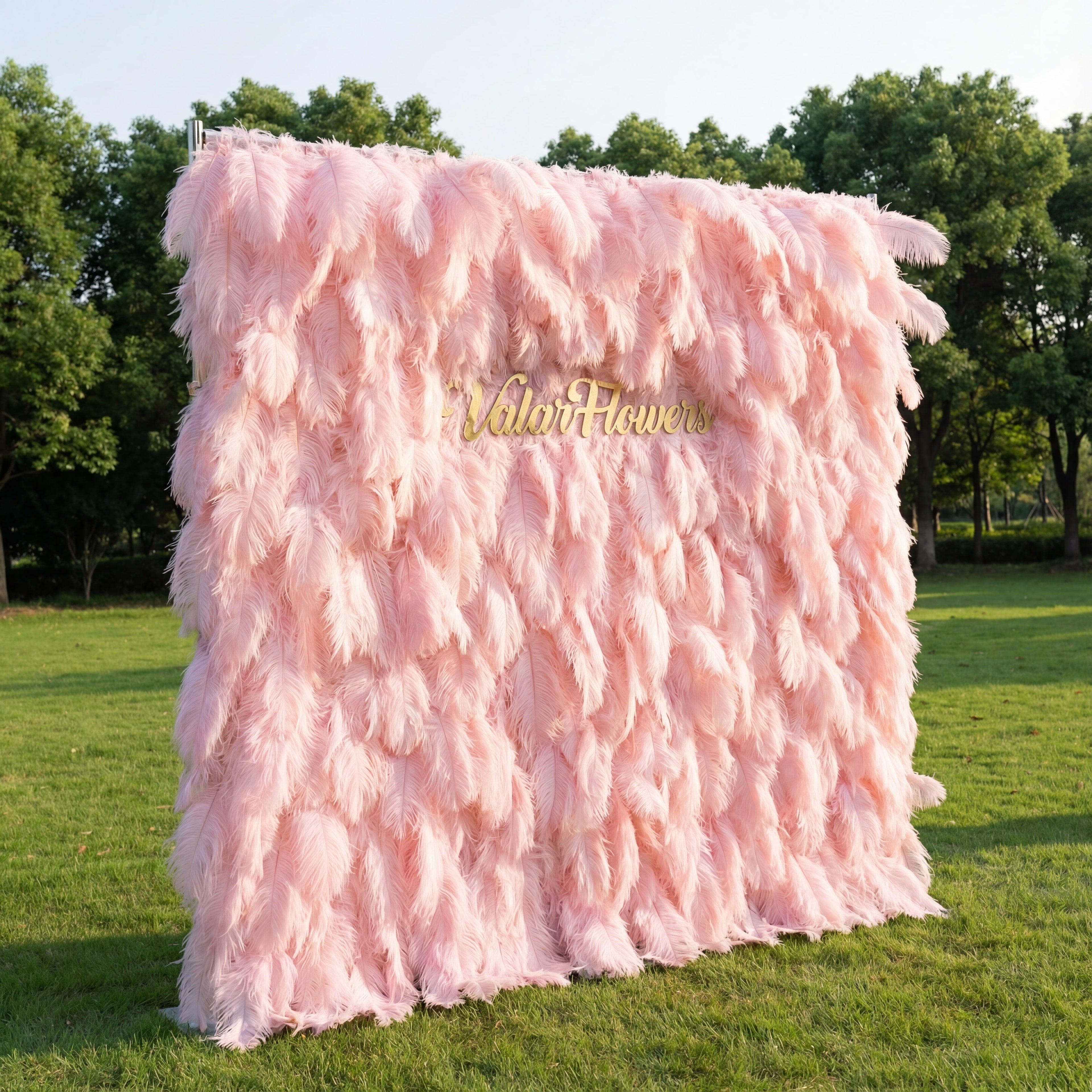 ValarFlowers Blush Pink Feather Backdrop VF-164-Blush Pink