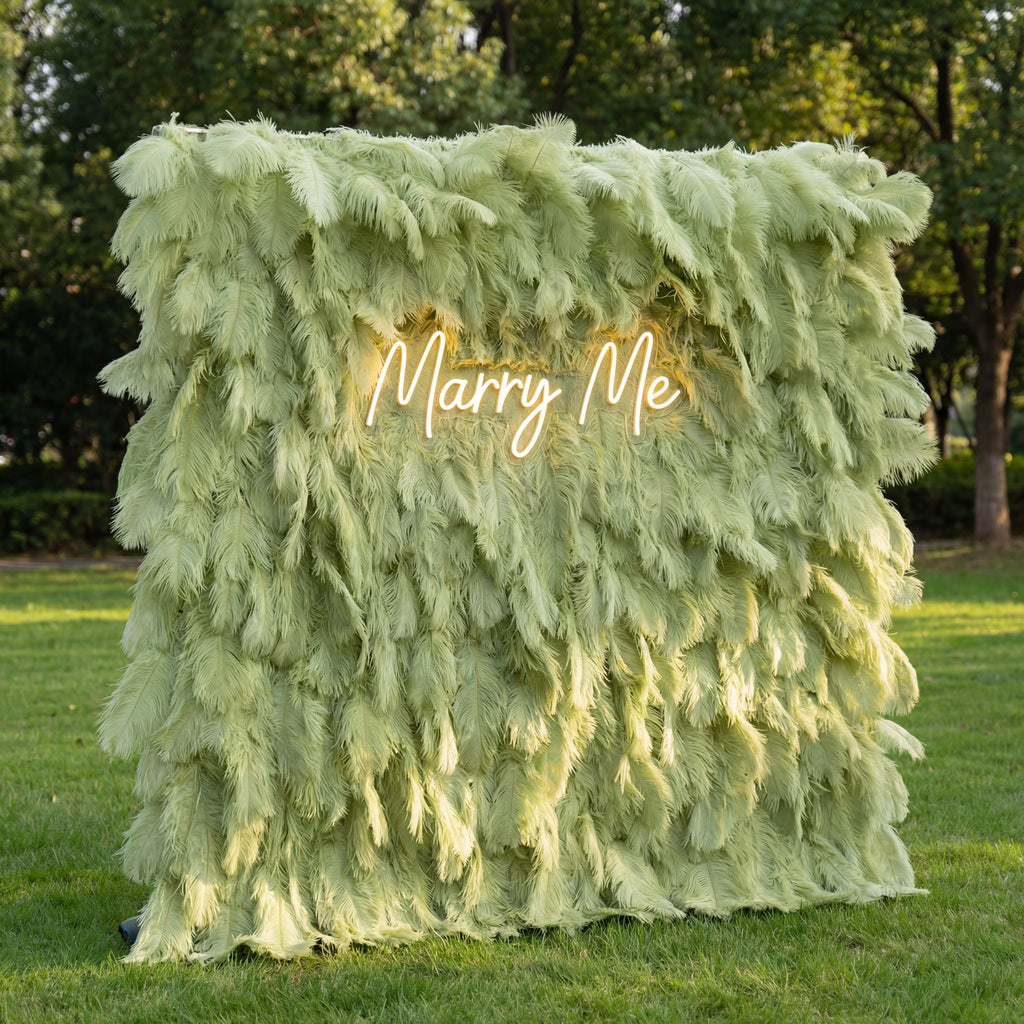 ValarFlowers Mint Green Avocado Feather Backdrop VF-164-Mint Green