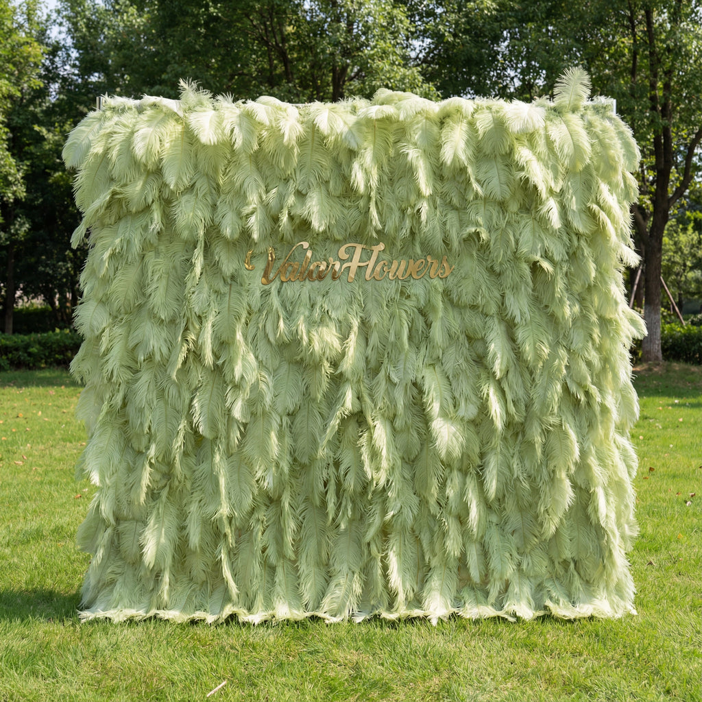 ValarFlowers Mint Green Avocado Feather Backdrop VF-164-Mint Green