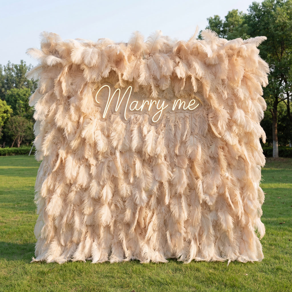ValarFlowers Champagne Feather Backdrop VF-164-Champagne
