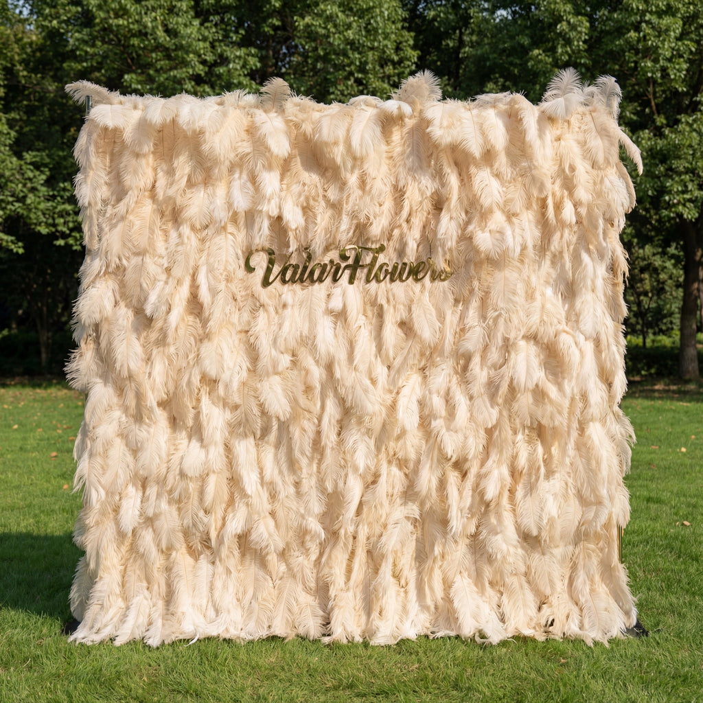 ValarFlowers Champagne Feather Backdrop VF-164-Champagne