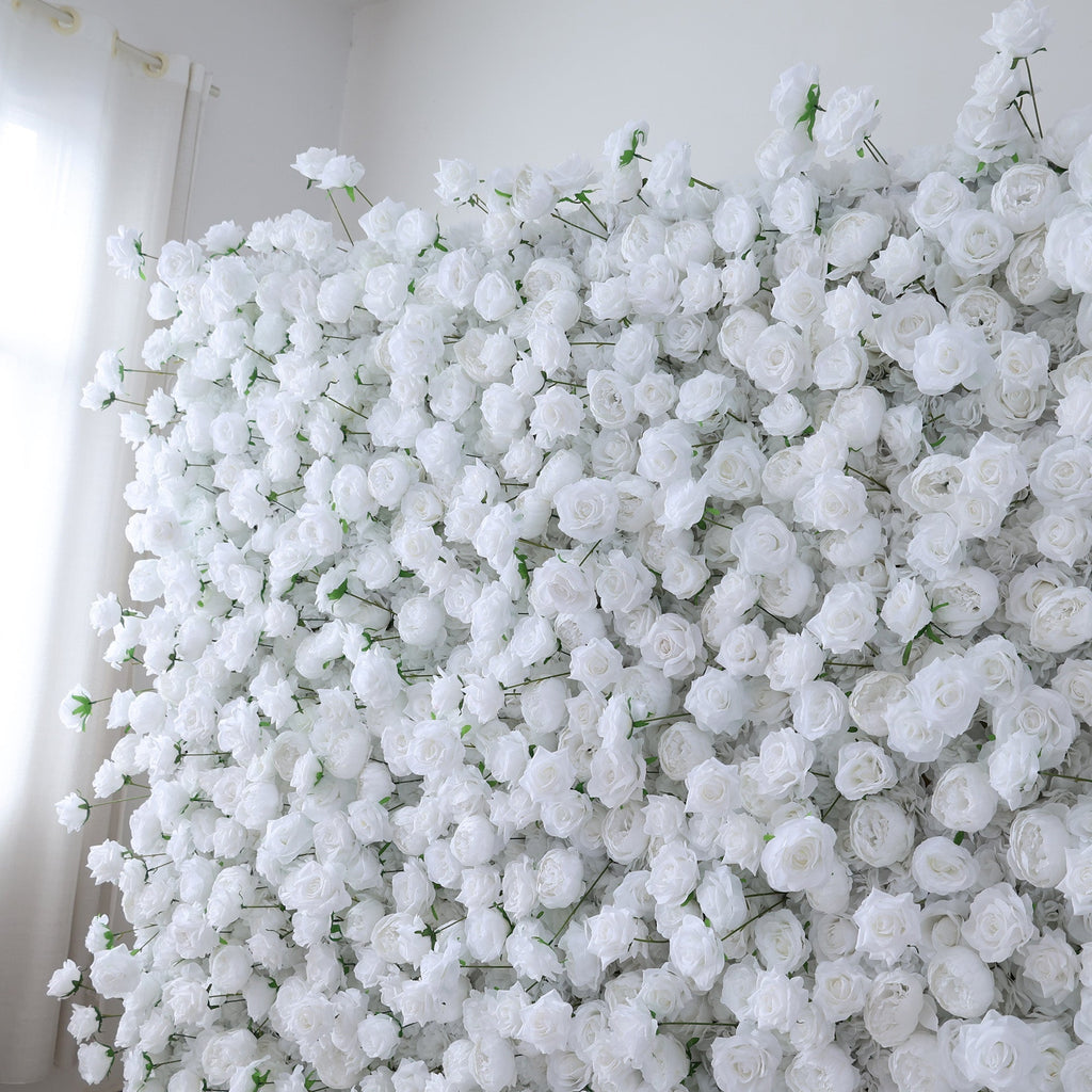 ValarFlowers All - White Rose Floral Extravaganza Wall: A Pure. Elegant Masterpiece for Timeless Occasions-VF-547