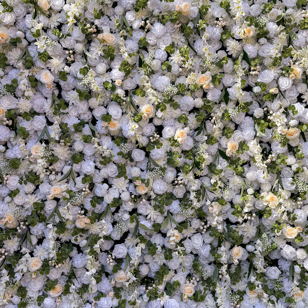 Exquisite All - White Artificial Flower Wall - The Epitome of Elegant and Romantic Style for Weddings and Events-VF-805