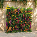 Valar Flowers Tropical Rainforest Mixed-Bloom Flower Wall Backdrop: Lush Exotic Floral & Foliage Display - VF-835