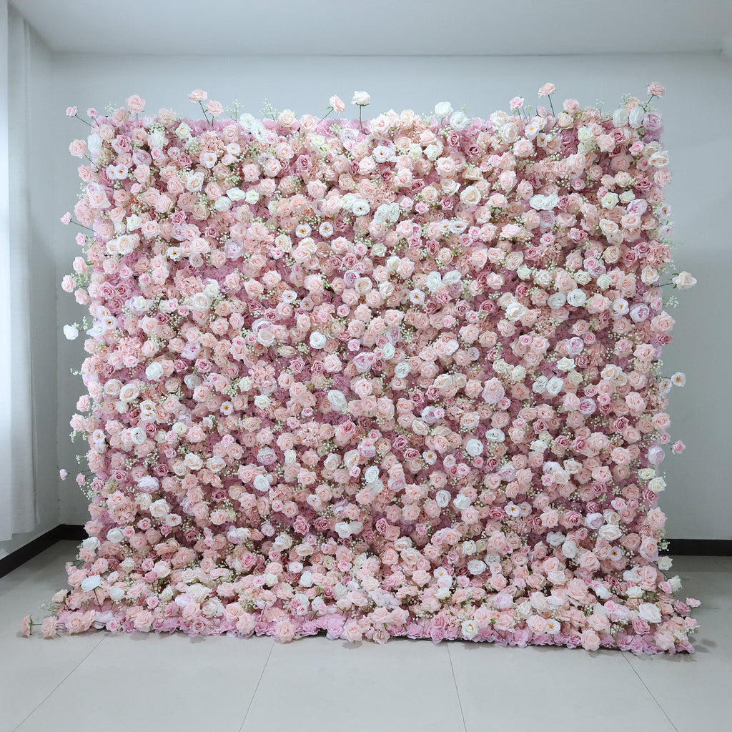 ValarFlowers Blush & Cream Rose Extravaganza Floral Wall: A Romantic & Dreamy Masterpiece for Enchanting Celebrations-VF-518