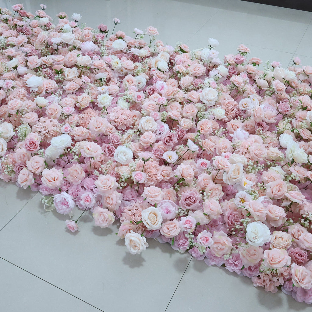 ValarFlowers Blush & Cream Rose Extravaganza Floral Wall: A Romantic & Dreamy Masterpiece for Enchanting Celebrations-VF-518