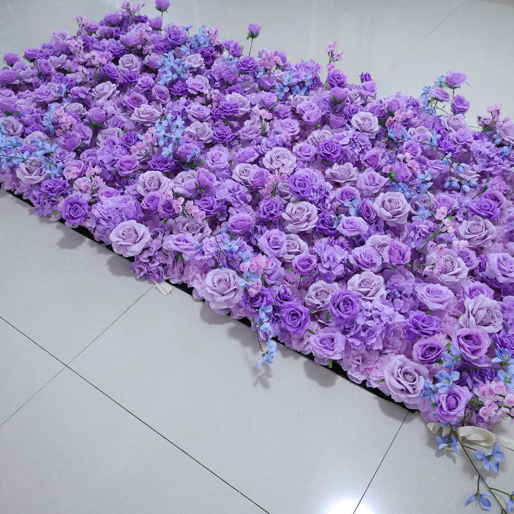 ValarFlowers Purple & Blue Floral Extravaganza Wall: A Dreamy. Enchanting Masterpiece for Magical Celebrations-VF-537