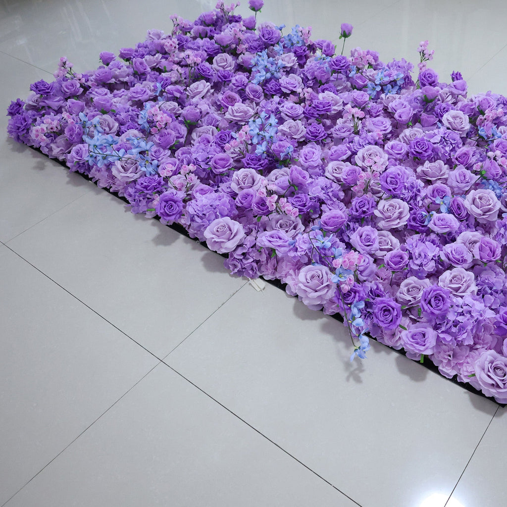 ValarFlowers Purple & Blue Floral Extravaganza Wall: A Dreamy. Enchanting Masterpiece for Magical Celebrations-VF-537