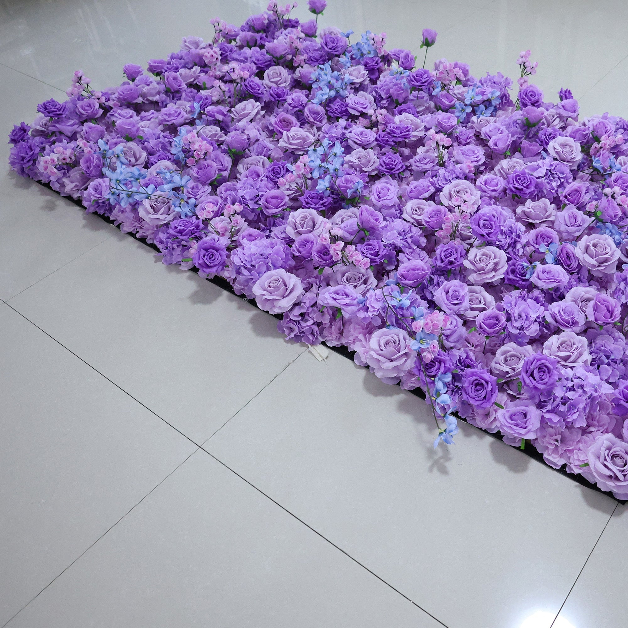 ValarFlowers Purple & Blue Floral Extravaganza Wall: A Dreamy. Enchanting Masterpiece for Magical Celebrations-VF-537