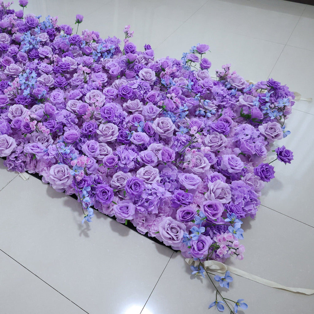ValarFlowers Purple & Blue Floral Extravaganza Wall: A Dreamy. Enchanting Masterpiece for Magical Celebrations-VF-537