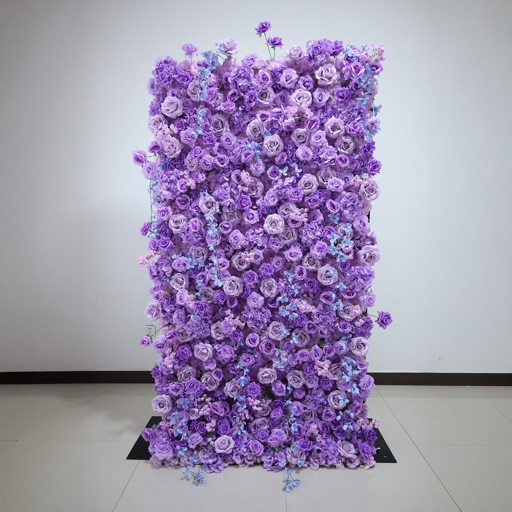 ValarFlowers Purple & Blue Floral Extravaganza Wall: A Dreamy. Enchanting Masterpiece for Magical Celebrations-VF-537