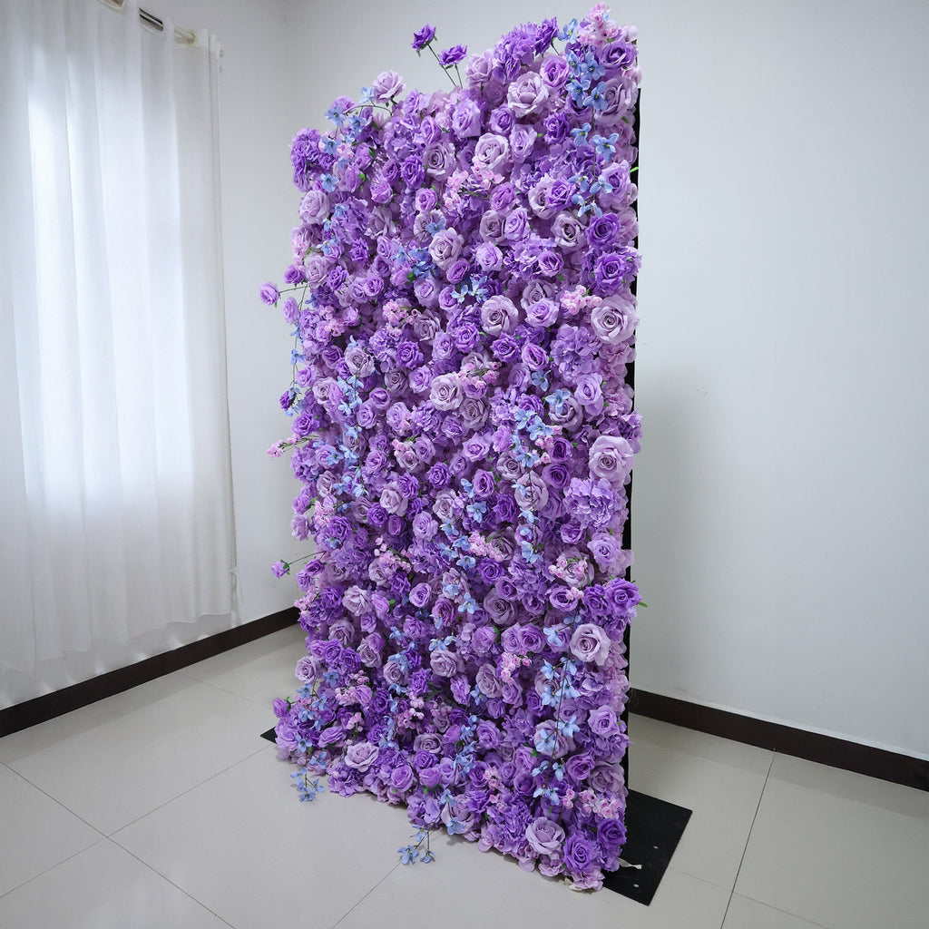 ValarFlowers Purple & Blue Floral Extravaganza Wall: A Dreamy. Enchanting Masterpiece for Magical Celebrations-VF-537