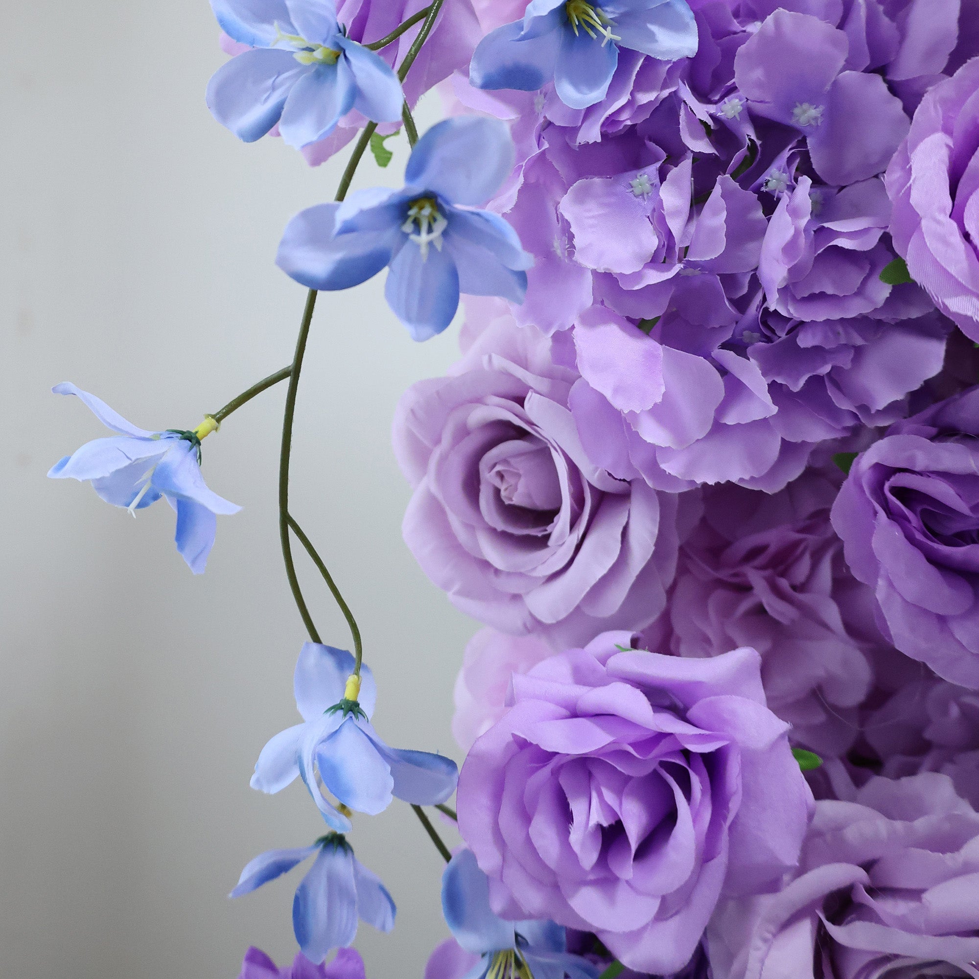 ValarFlowers Purple & Blue Floral Extravaganza Wall: A Dreamy. Enchanting Masterpiece for Magical Celebrations-VF-537