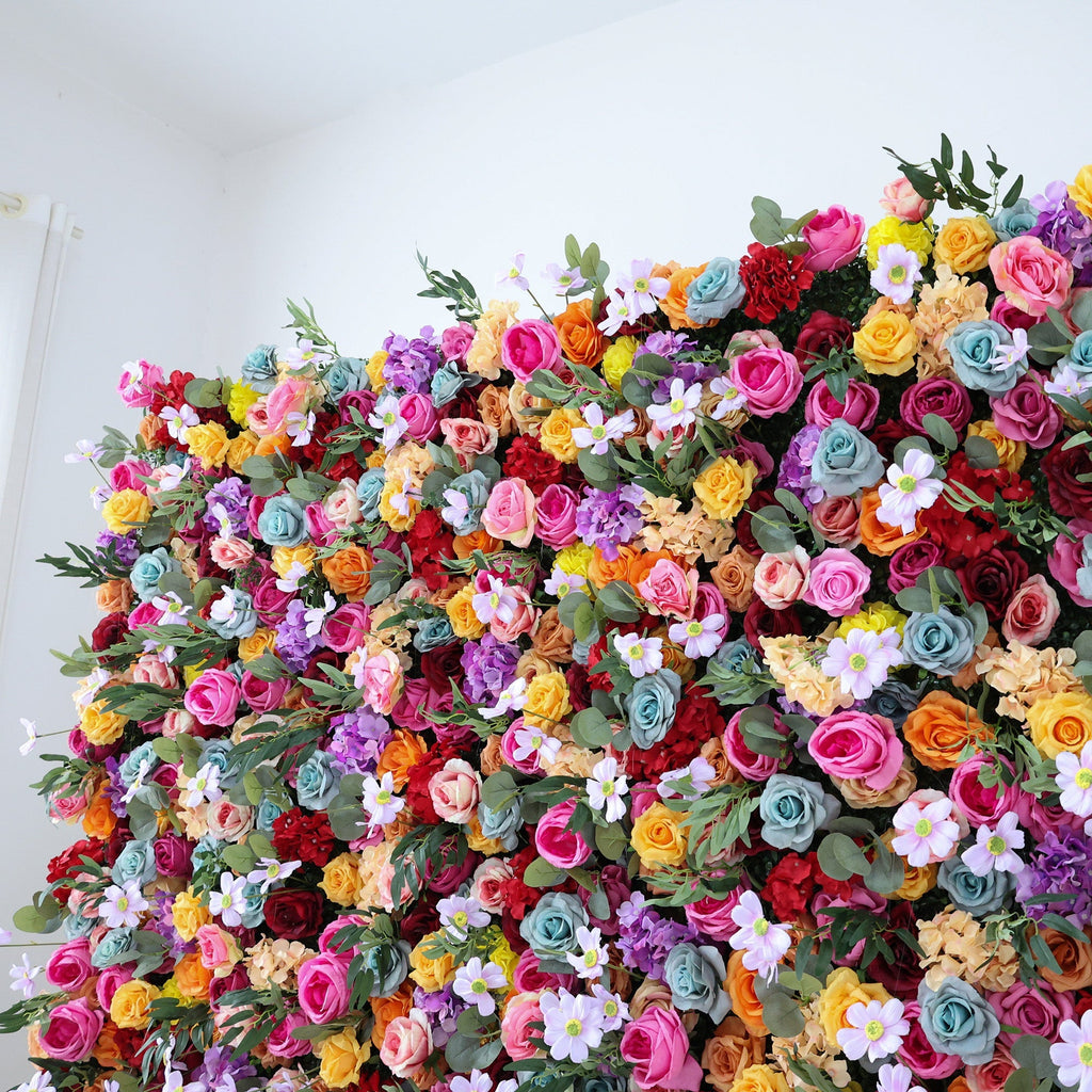 ValarFlowers Rainbow Colorful Floral Extravaganza Wall: A Vivid. Lively Masterpiece for Joyful Celebrations-VF-541