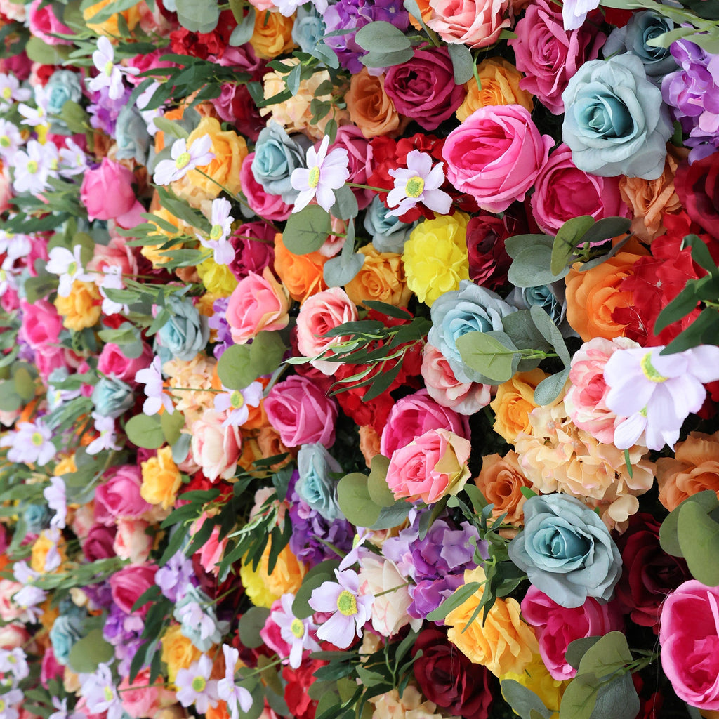 ValarFlowers Rainbow Colorful Floral Extravaganza Wall: A Vivid. Lively Masterpiece for Joyful Celebrations-VF-541