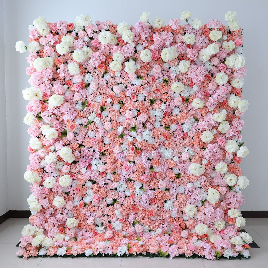 ValarFlowers Blush & Coral Floral Extravaganza Wall: A Romantic. Dreamy Masterpiece for Enchanting Celebrations-VF-544
