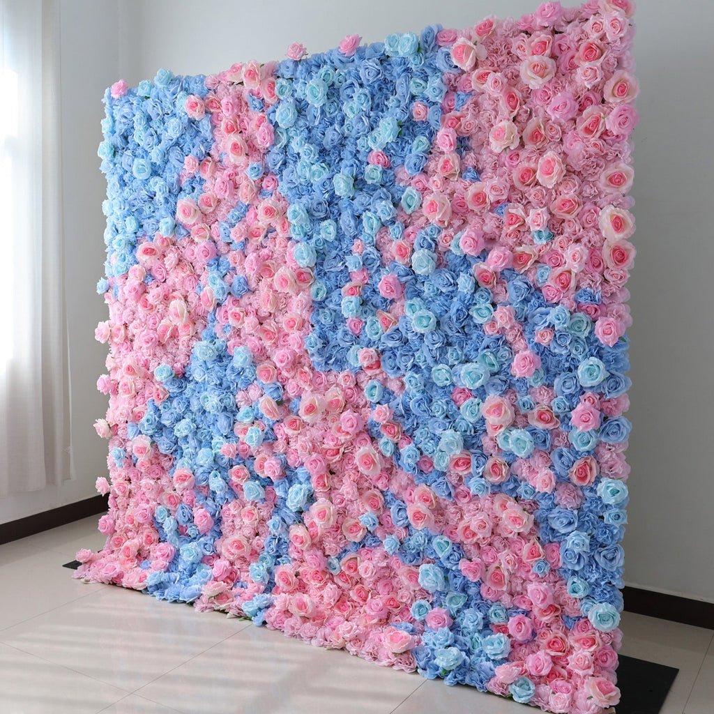 ValarFlowers BloomElegance Pink and Blue Floral Fantasy Flower Wall: A Mesmerizing Centerpiece for Magical Events - VF-501-X