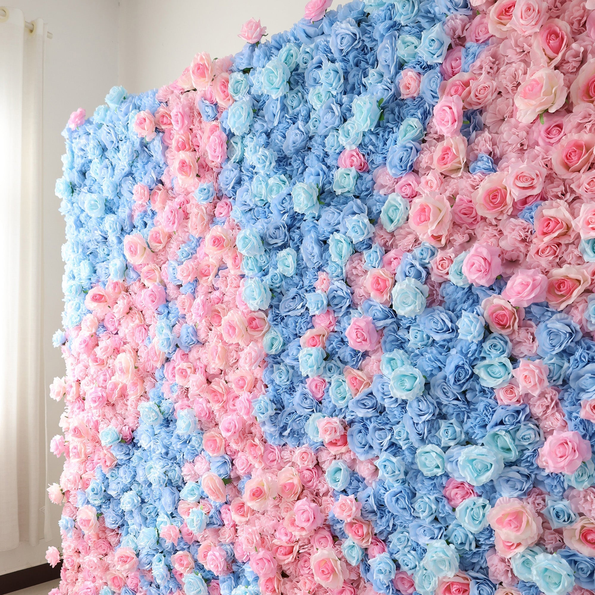 ValarFlowers BloomElegance Pink and Blue Floral Fantasy Flower Wall: A Mesmerizing Centerpiece for Magical Events - VF-501-X