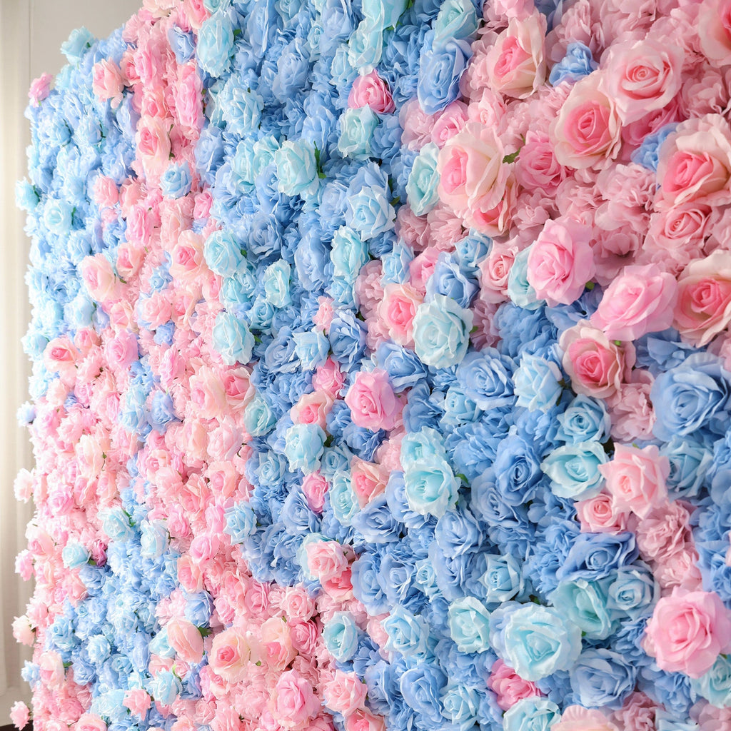 ValarFlowers BloomElegance Pink and Blue Floral Fantasy Flower Wall: A Mesmerizing Centerpiece for Magical Events - VF-501-X
