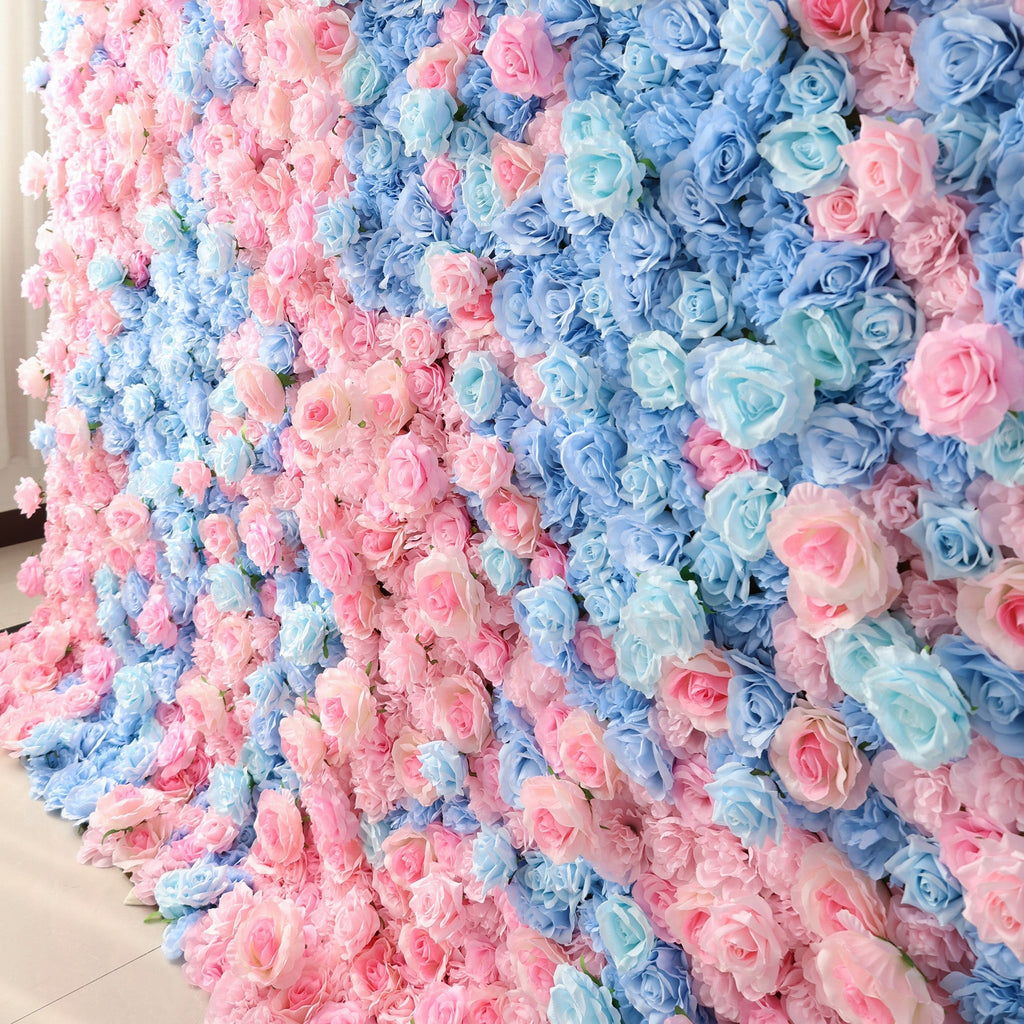 ValarFlowers BloomElegance Pink and Blue Floral Fantasy Flower Wall: A Mesmerizing Centerpiece for Magical Events - VF-501-X