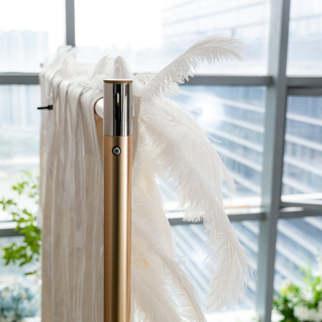 ValarFlowers White Feather Artificial Flower Wall Backdrop VF-164-White