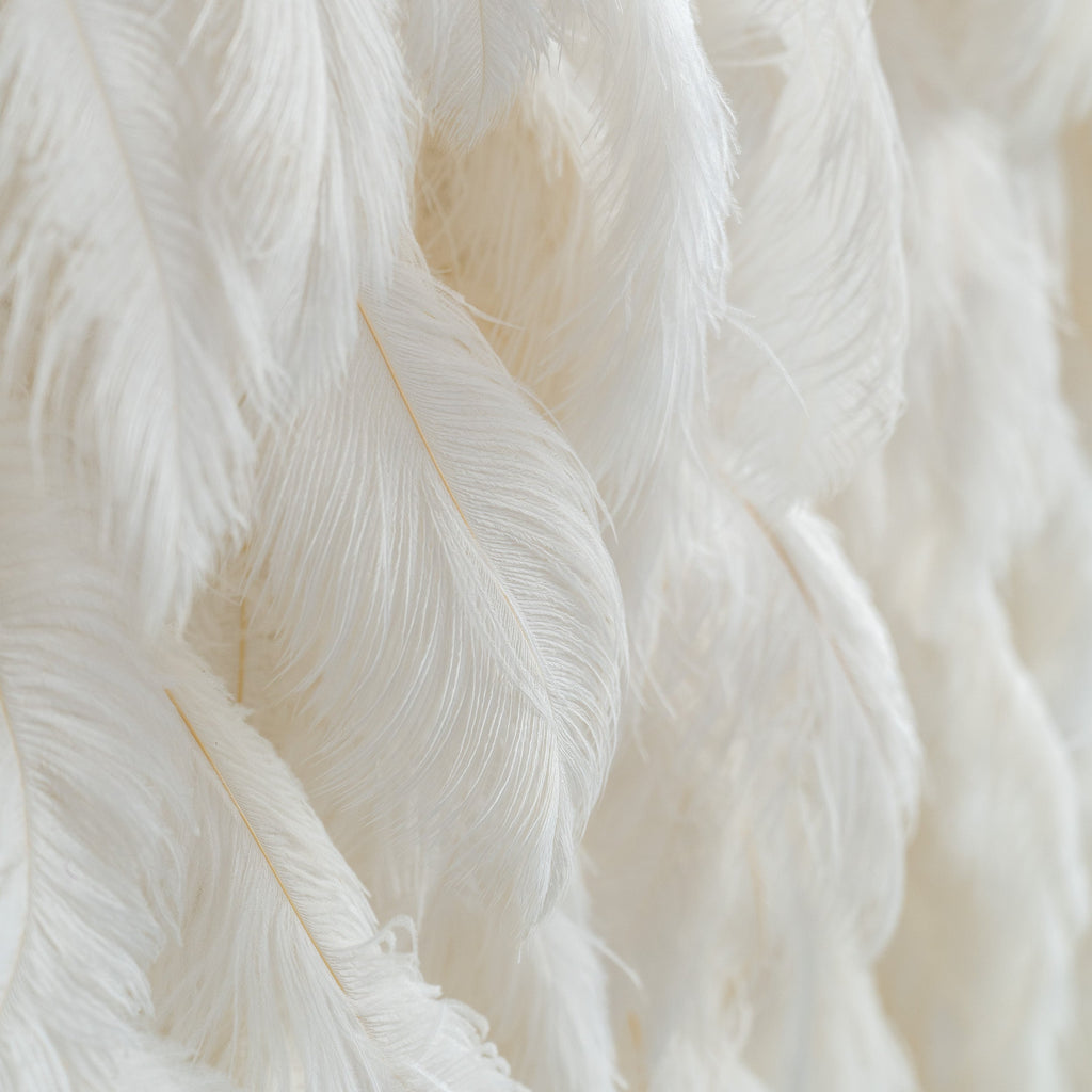 ValarFlowers White Feather Artificial Flower Wall Backdrop VF-164-White