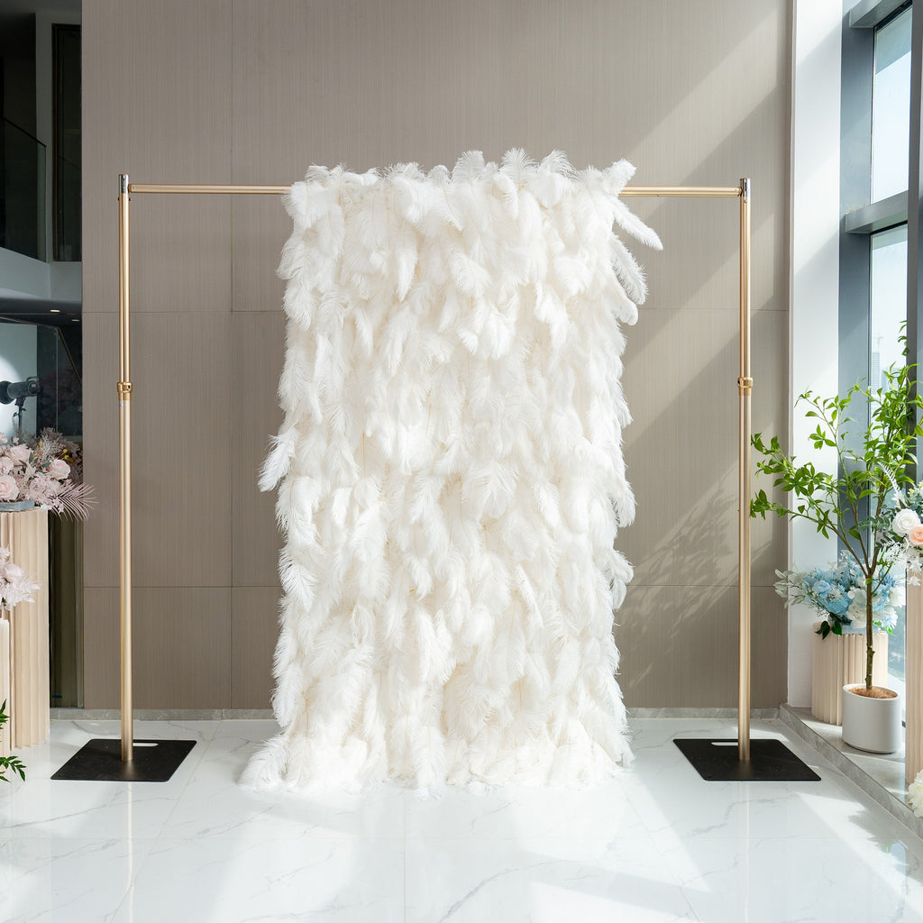 ValarFlowers White Feather Artificial Flower Wall Backdrop VF-164-White