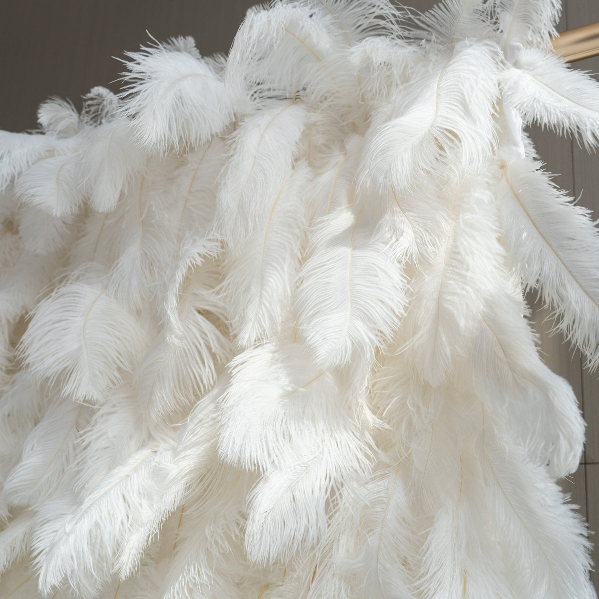 ValarFlowers White Feather Artificial Flower Wall Backdrop VF-164-White