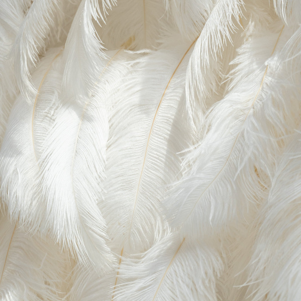 ValarFlowers White Feather Artificial Flower Wall Backdrop VF-164-White