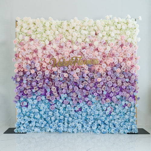 5D ValarFlowers Ombre Rainbow Artificial Flower Backdrop: A Breathtaking Floral Masterpiece for Events-VF-828-2