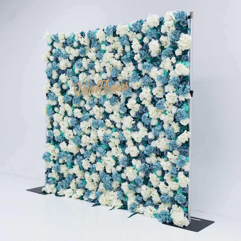 ValarFlowers Blue White Rose Floral Backdrop VF-825