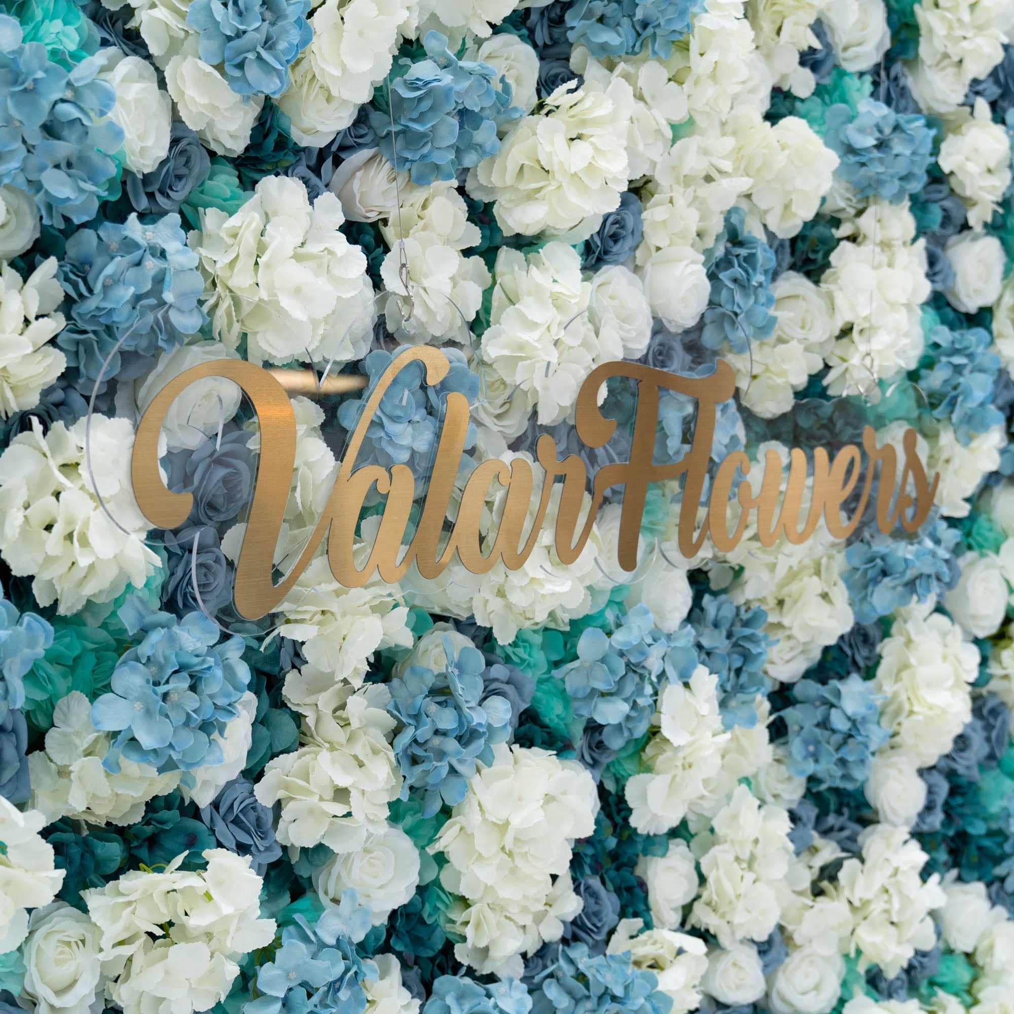 ValarFlowers Blue White Rose Floral Backdrop VF-825