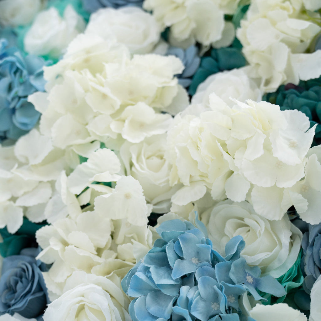 ValarFlowers Blue White Rose Floral Backdrop VF-825