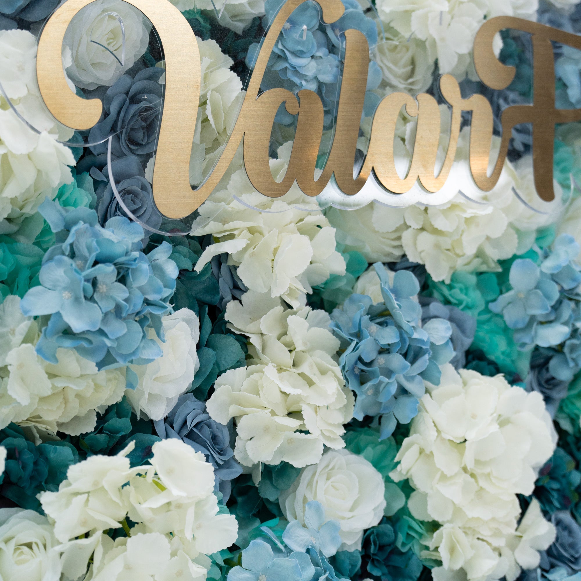 ValarFlowers Blue White Rose Floral Backdrop VF-825