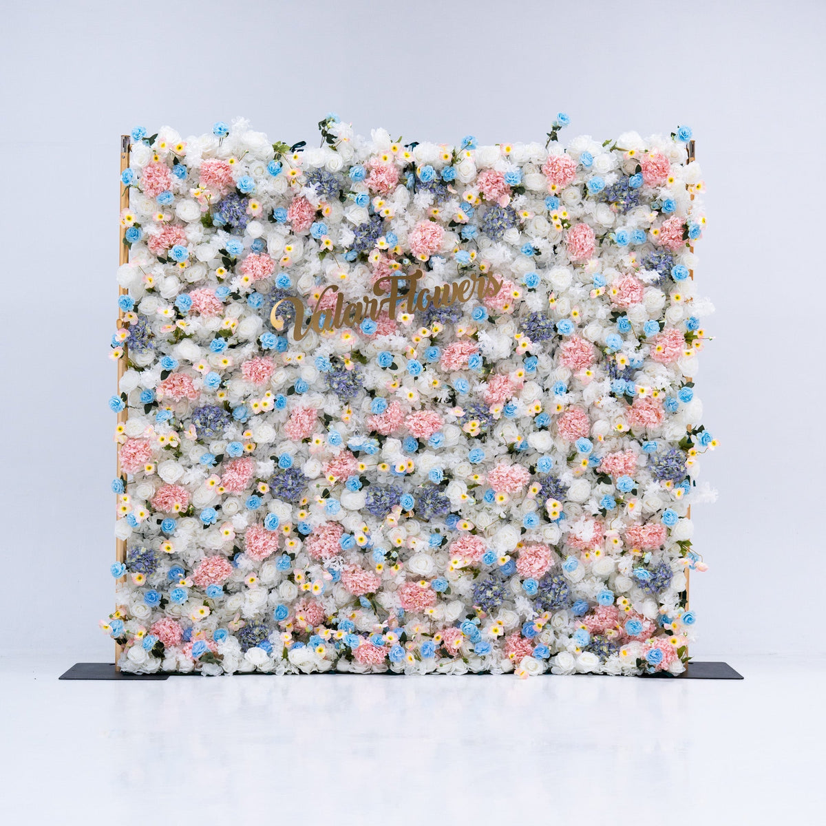 ValarFlowers Pastel Blue Pink White Floral Backdrop VF-826