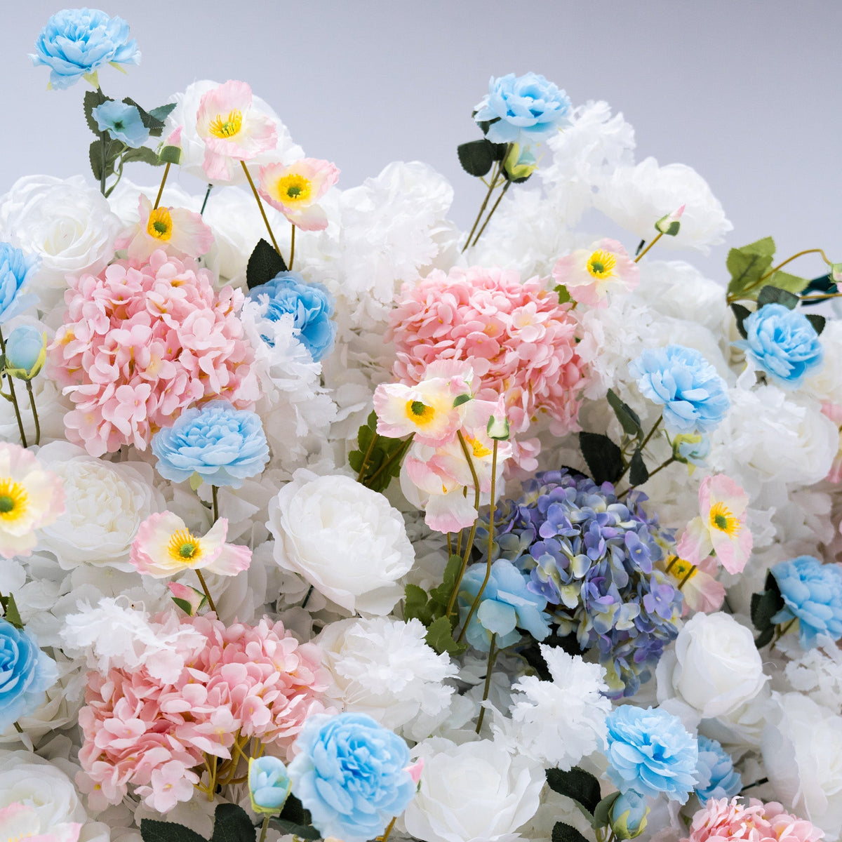 ValarFlowers Pastel Blue Pink White Floral Backdrop VF-826