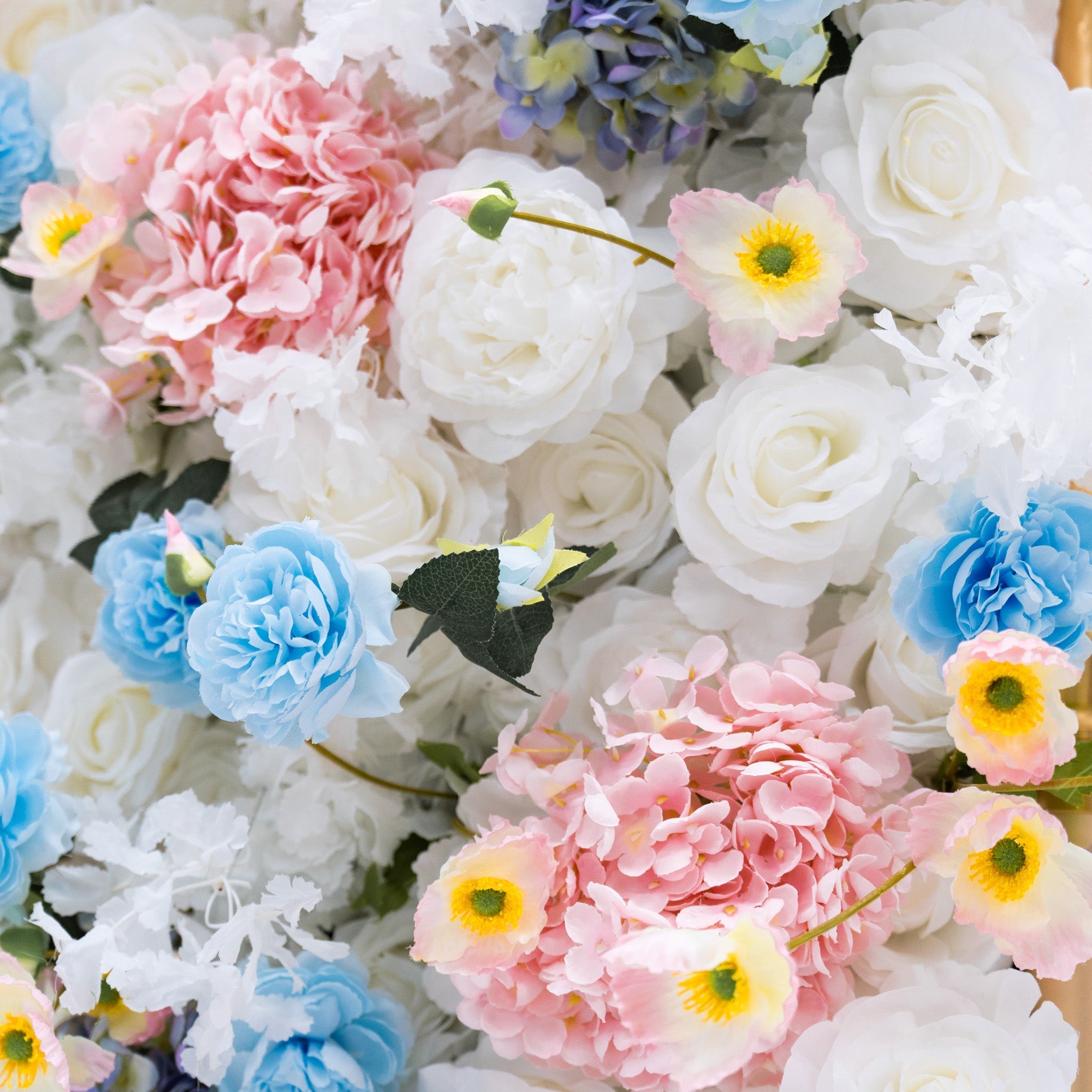 ValarFlowers Pastel Blue Pink White Floral Backdrop VF-826