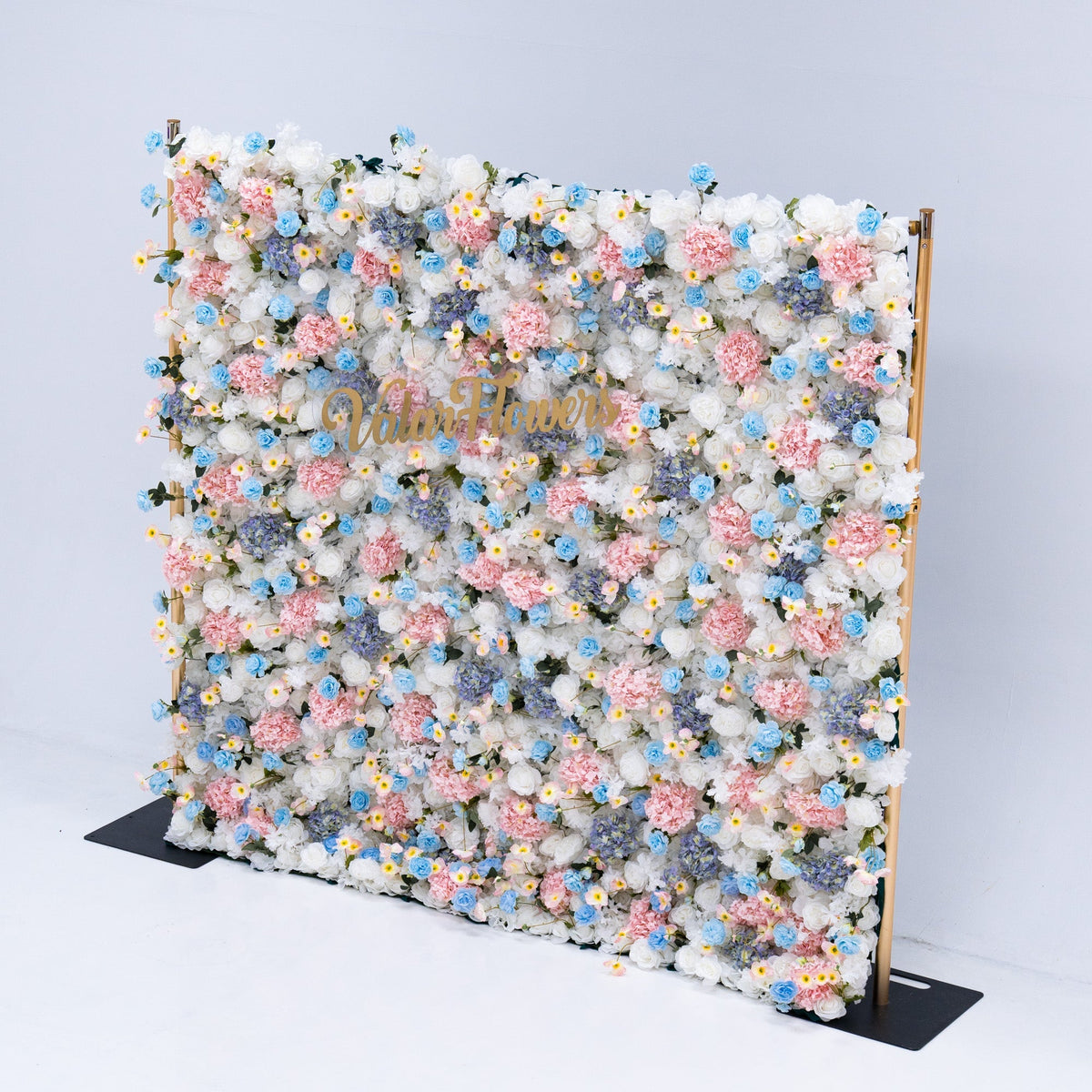 ValarFlowers Pastel Blue Pink White Floral Backdrop VF-826