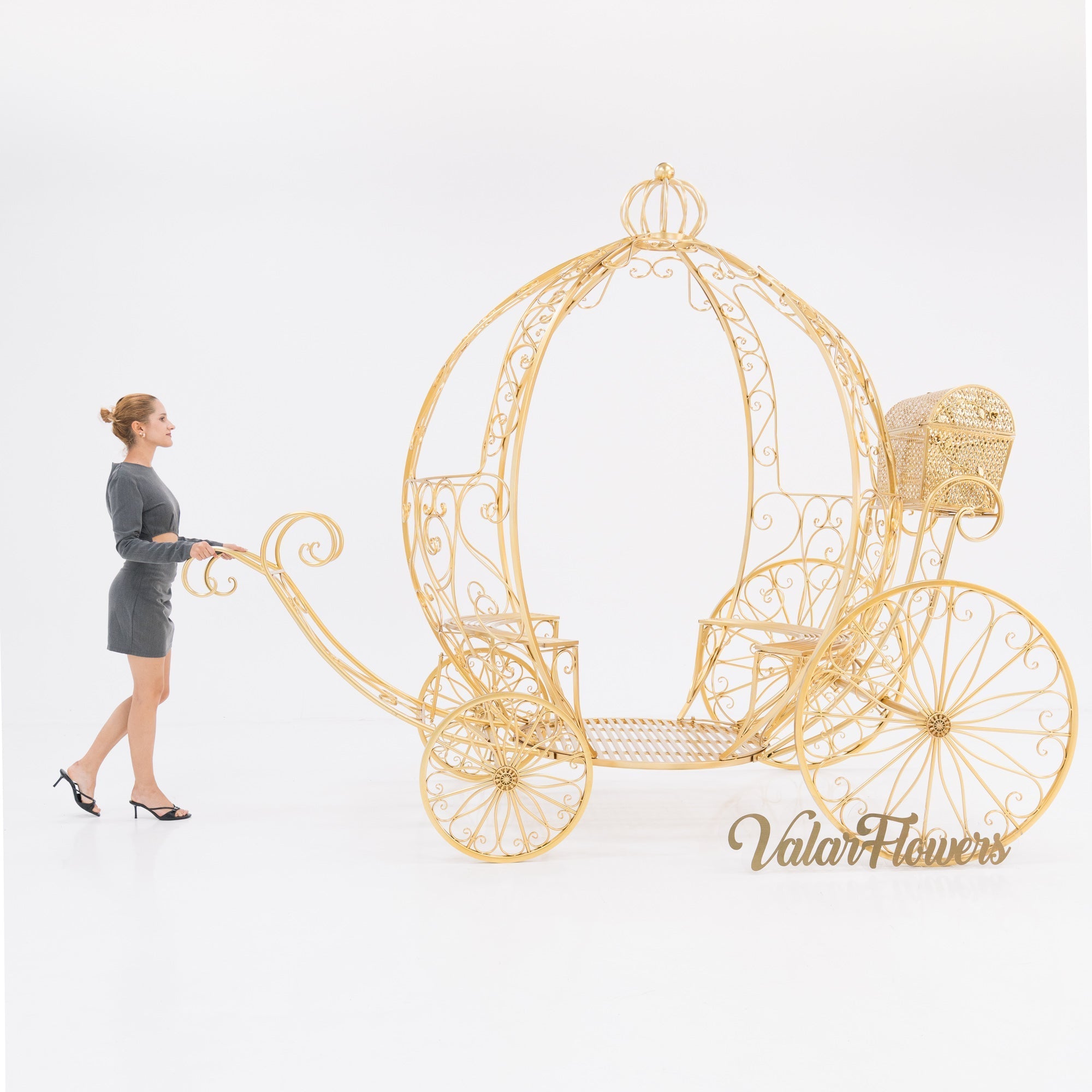 ValarFlowers 7.9ft Cinderella Fairy Princess Pumpkin Carriage Decor