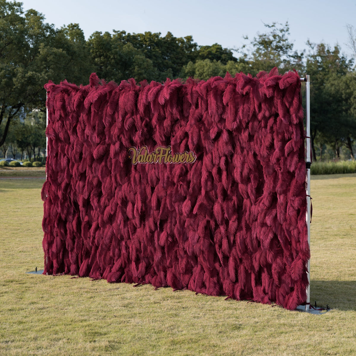 ValarFlowers Burgundy Feather Backdrop VF-164-Burgundy
