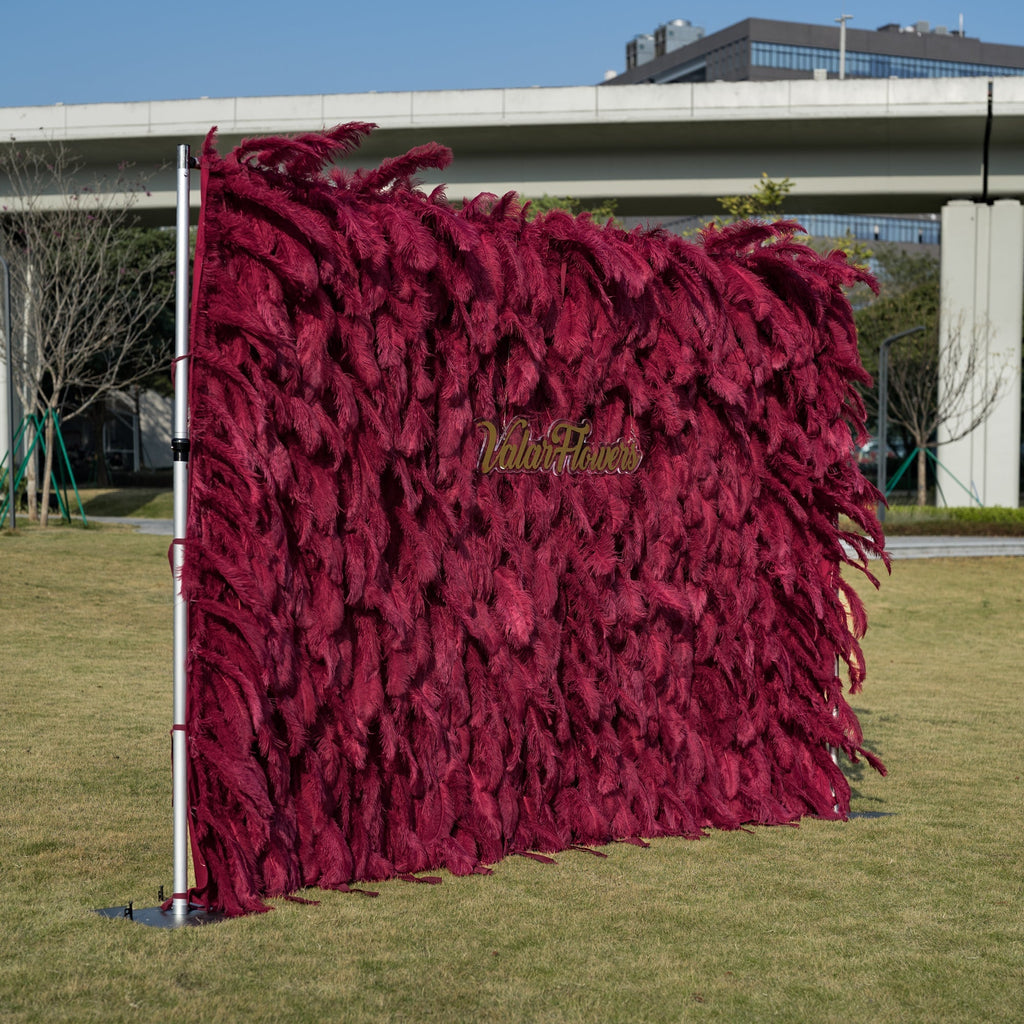 ValarFlowers Burgundy Feather Backdrop VF-164-Burgundy