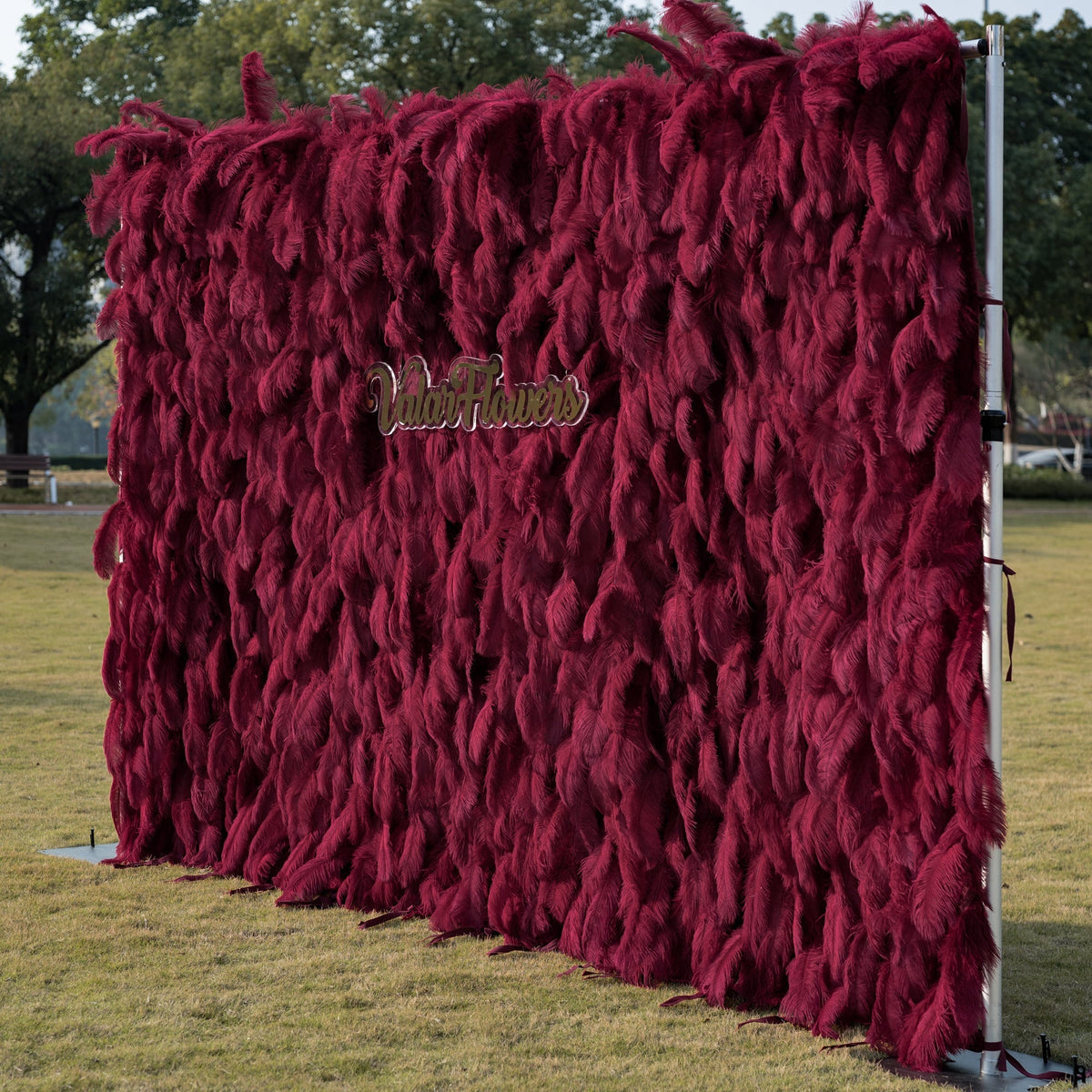ValarFlowers Burgundy Feather Backdrop VF-164-Burgundy