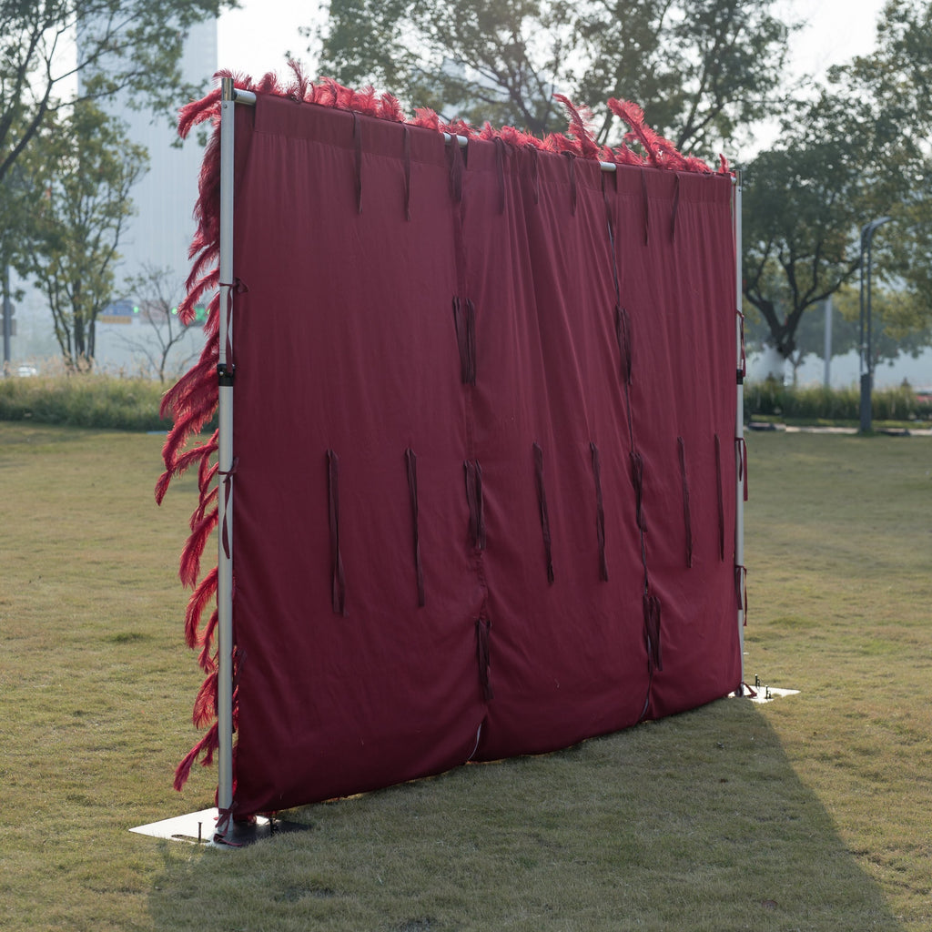 ValarFlowers Burgundy Feather Backdrop VF-164-Burgundy