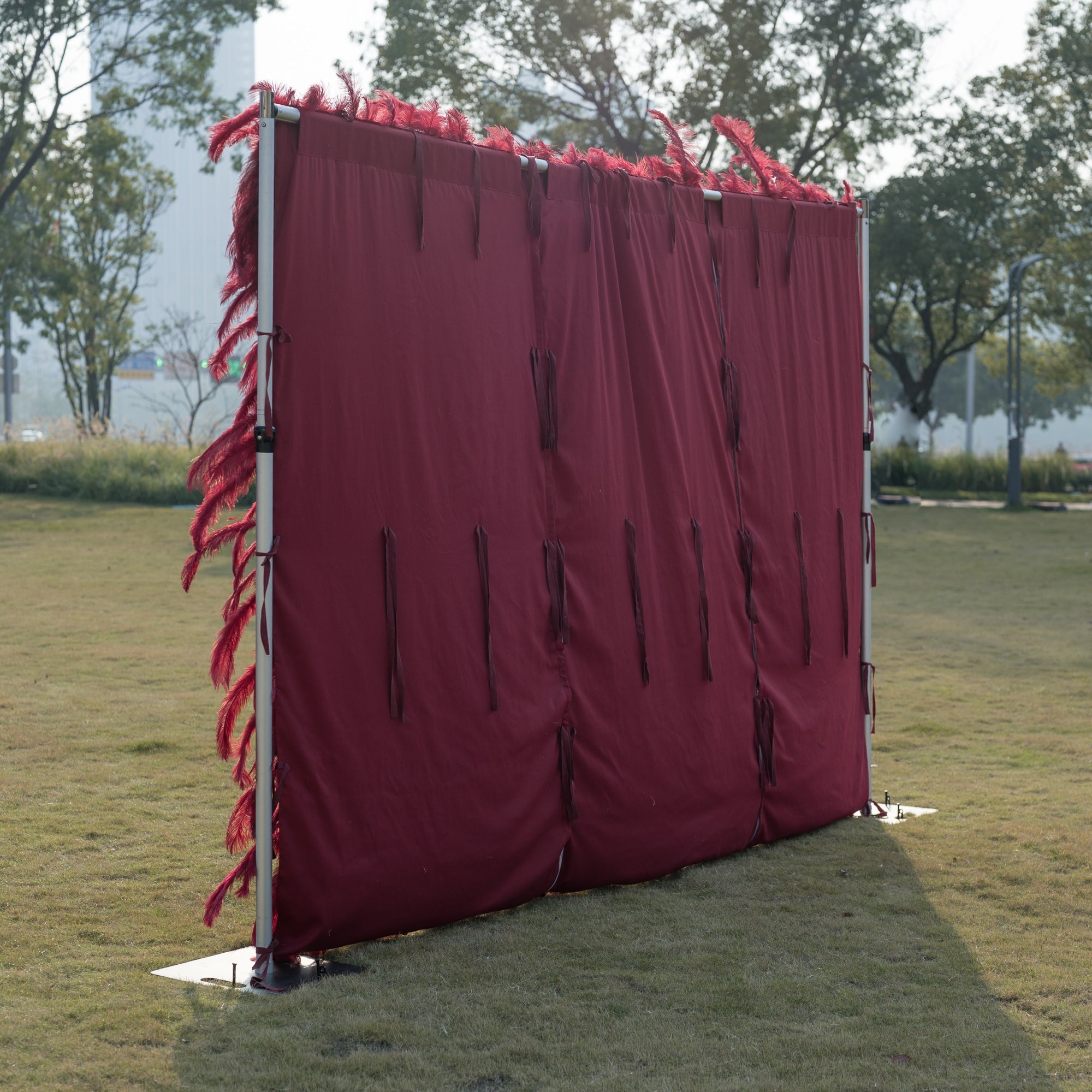 ValarFlowers Burgundy Feather Backdrop VF-164-Burgundy