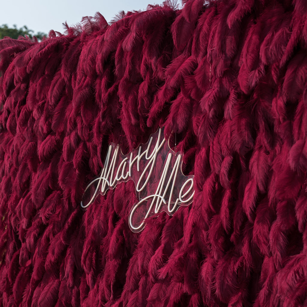 ValarFlowers Burgundy Feather Backdrop VF-164-Burgundy