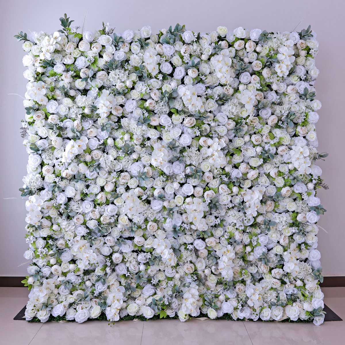 ValarFlowers White Artificial Flower Wall Backdrop VF-142