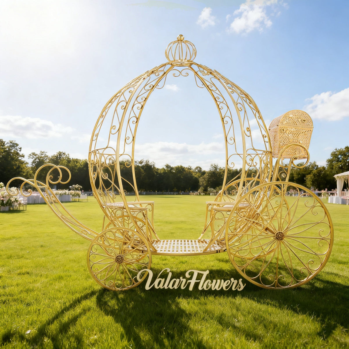 ValarFlowers 7.9ft Cinderella Fairy Princess Pumpkin Carriage Decor