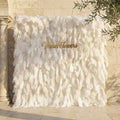 ValarFlowers White Feather Artificial Flower Wall Backdrop VF-164-White